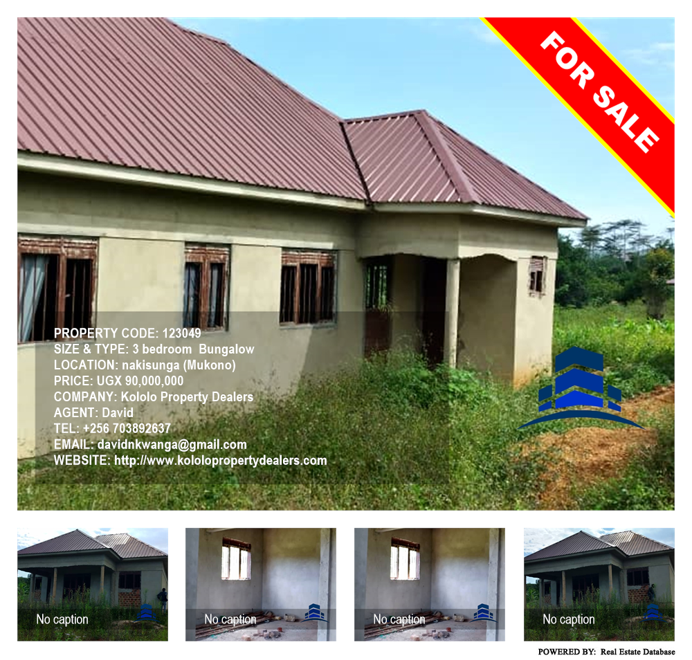3 bedroom Bungalow  for sale in Nakisunga Mukono Uganda, code: 123049