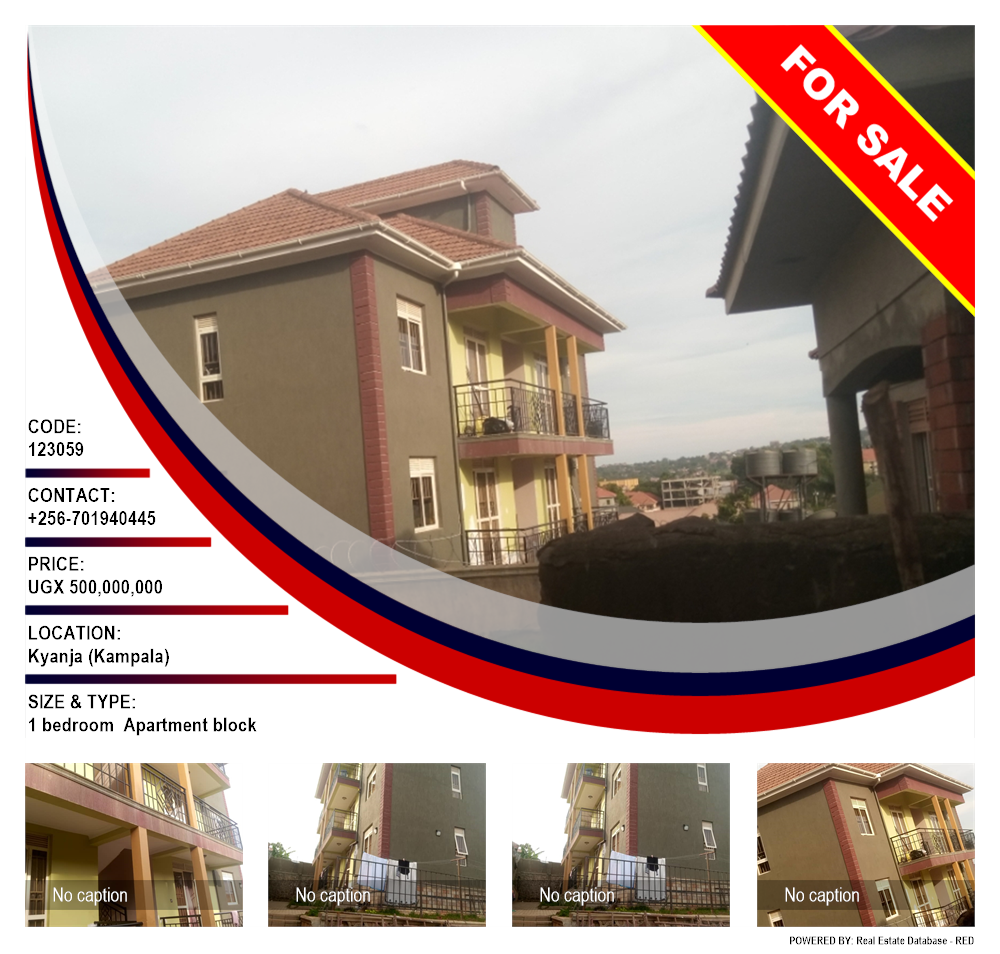 1 bedroom Apartment block  for sale in Kyanja Kampala Uganda, code: 123059