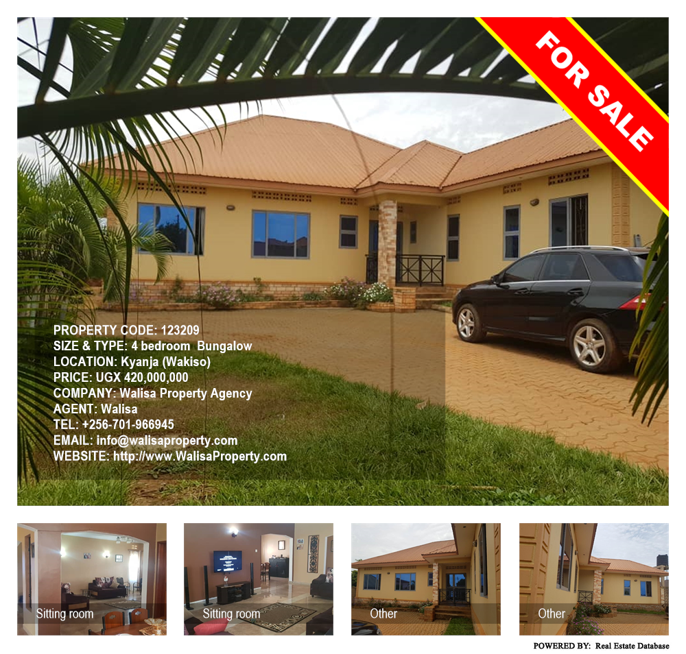 4 bedroom Bungalow  for sale in Kyanja Wakiso Uganda, code: 123209