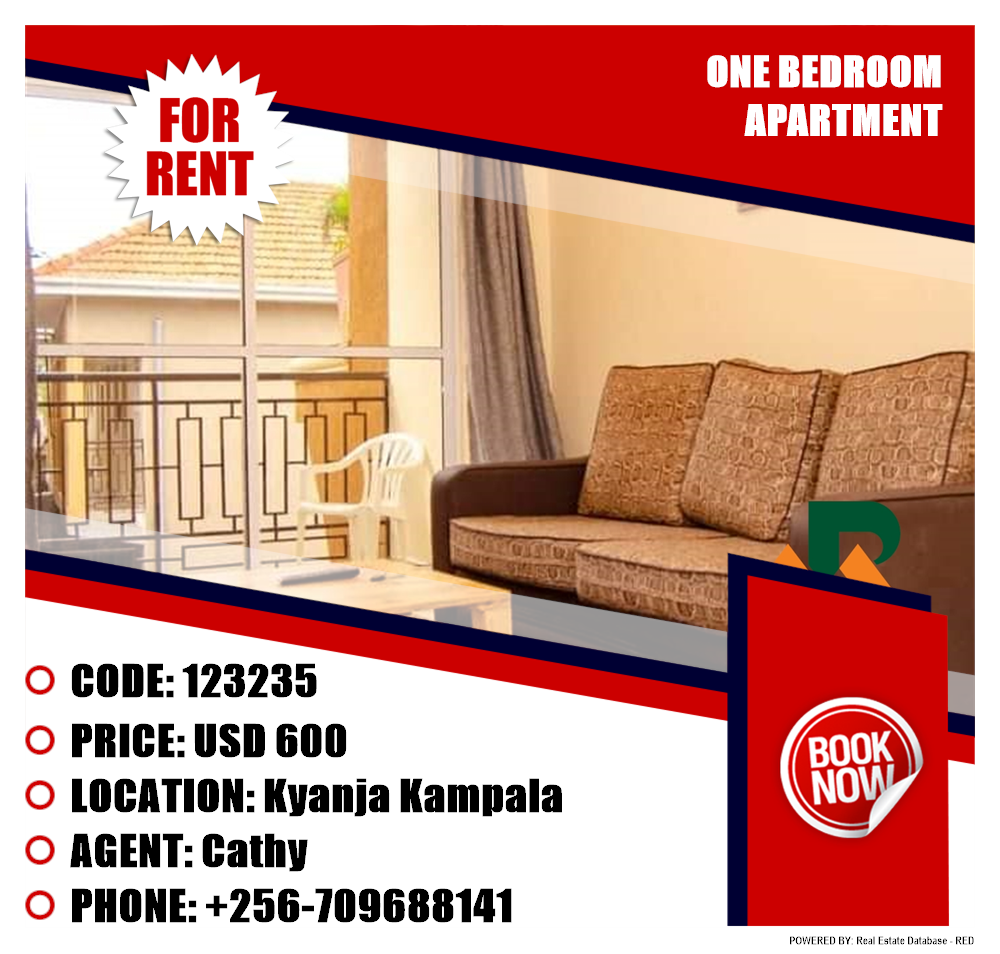 1 bedroom Apartment  for rent in Kyanja Kampala Uganda, code: 123235