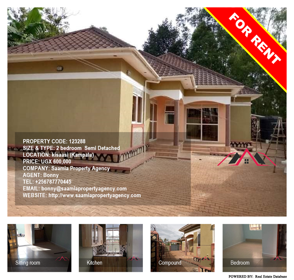 2 bedroom Semi Detached  for rent in Kisaasi Kampala Uganda, code: 123288
