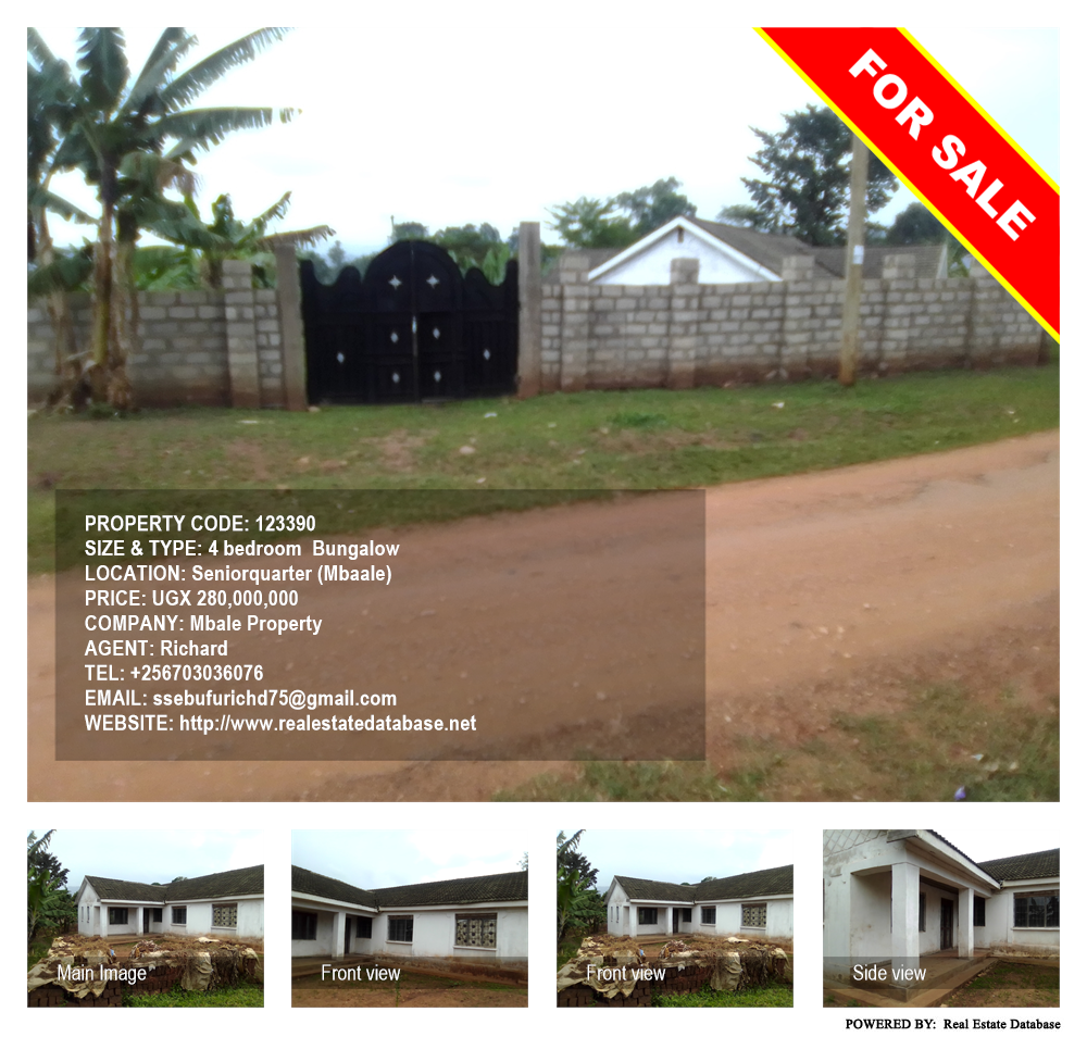 4 bedroom Bungalow  for sale in Seniorquarter Mbaale Uganda, code: 123390