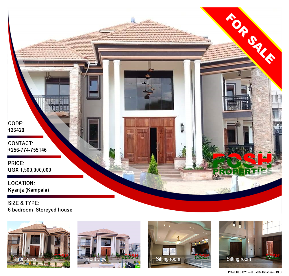 6 bedroom Storeyed house  for sale in Kyanja Kampala Uganda, code: 123420