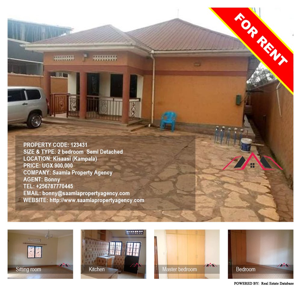 2 bedroom Semi Detached  for rent in Kisaasi Kampala Uganda, code: 123431