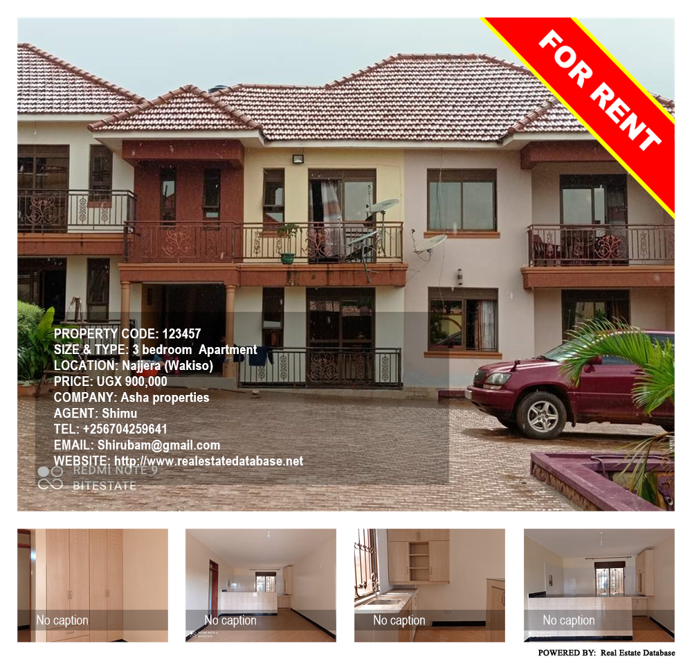 3 bedroom Apartment  for rent in Najjera Wakiso Uganda, code: 123457