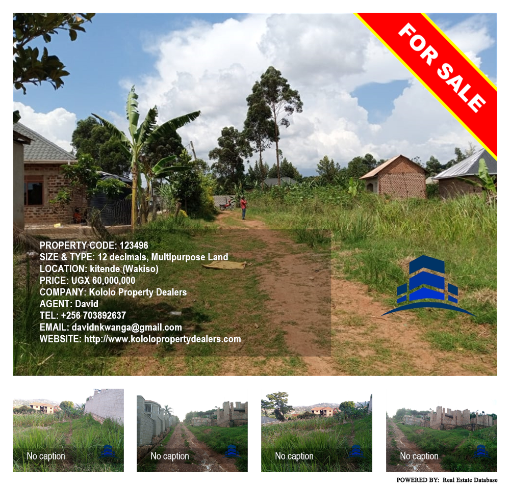 Multipurpose Land  for sale in Kitende Wakiso Uganda, code: 123496