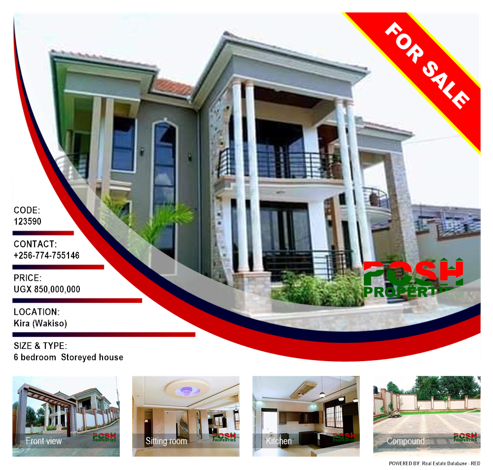 6 bedroom Storeyed house  for sale in Kira Wakiso Uganda, code: 123590