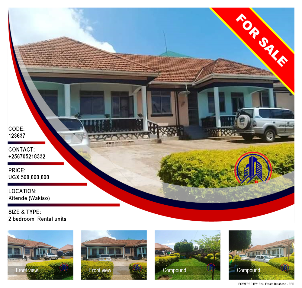 2 bedroom Rental units  for sale in Kitende Wakiso Uganda, code: 123637