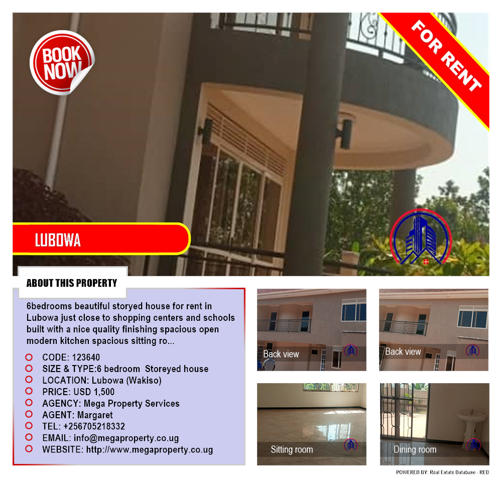6 bedroom Storeyed house  for rent in Lubowa Wakiso Uganda, code: 123640