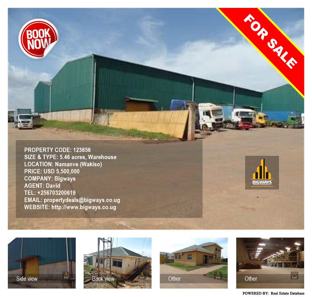 Warehouse  for sale in Namanve Wakiso Uganda, code: 123656