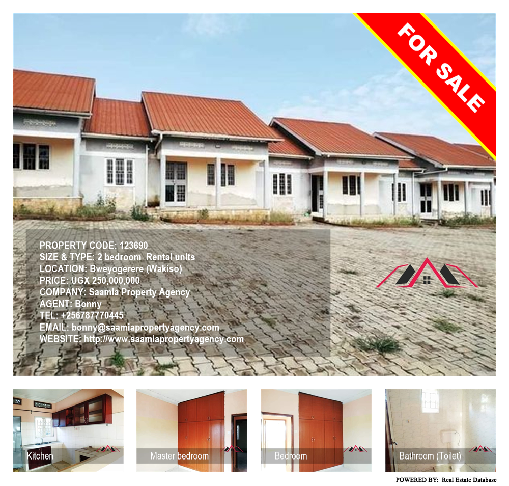 2 bedroom Rental units  for sale in Bweyogerere Wakiso Uganda, code: 123690