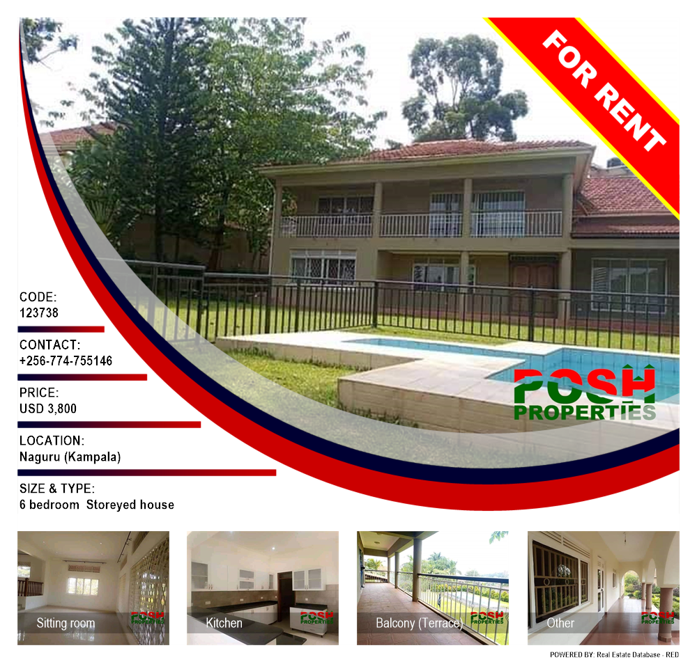 6 bedroom Storeyed house  for rent in Naguru Kampala Uganda, code: 123738