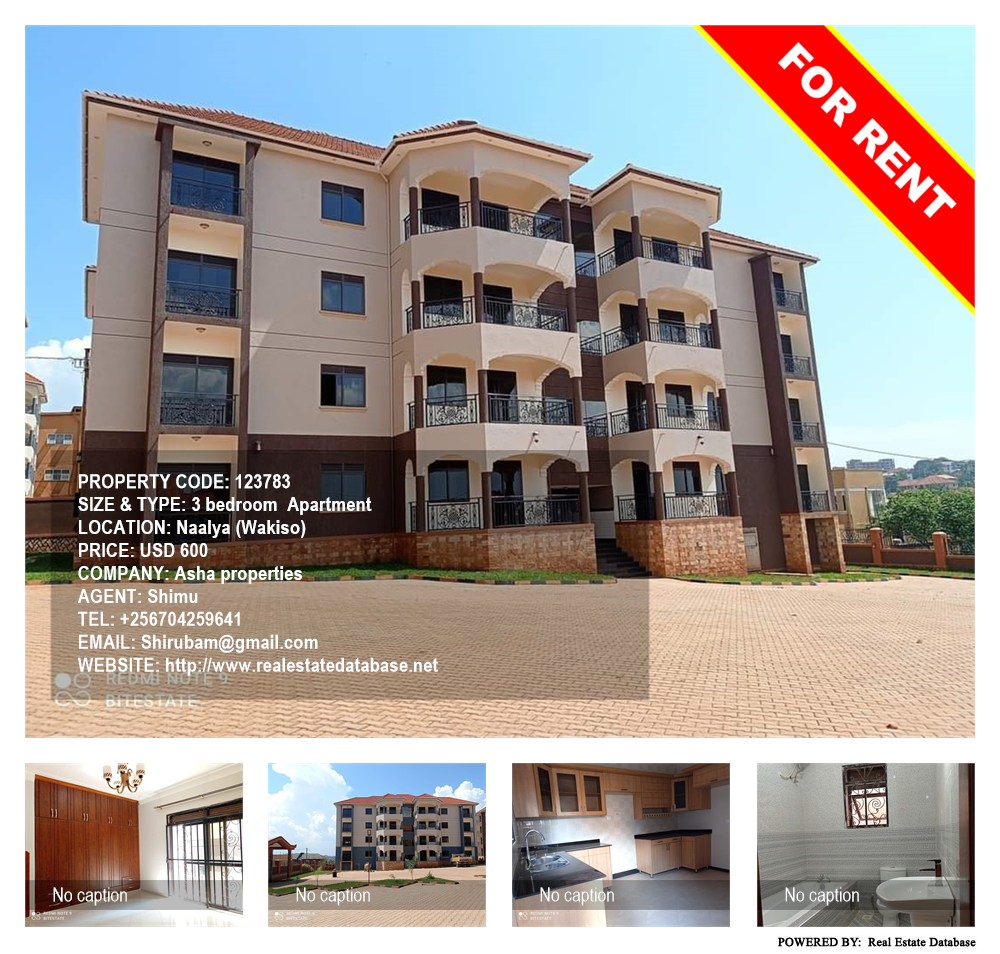 3 bedroom Apartment  for rent in Naalya Wakiso Uganda, code: 123783