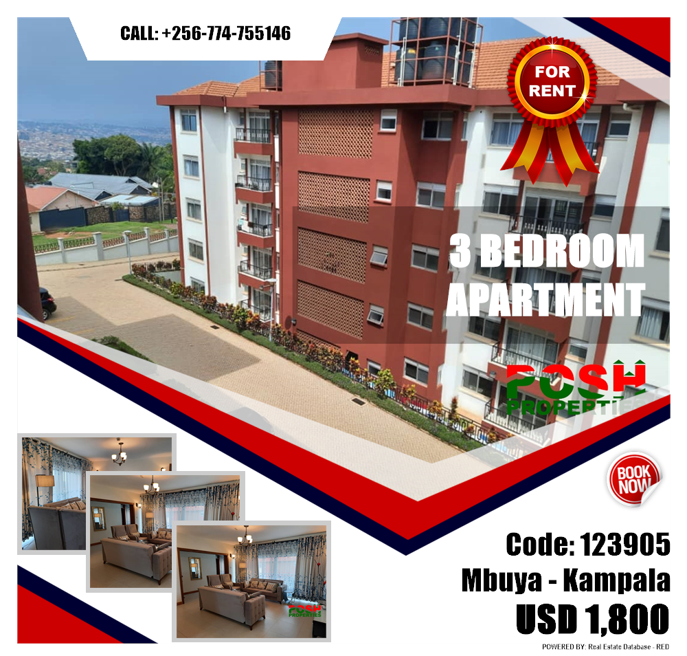 3 bedroom Apartment  for rent in Mbuya Kampala Uganda, code: 123905