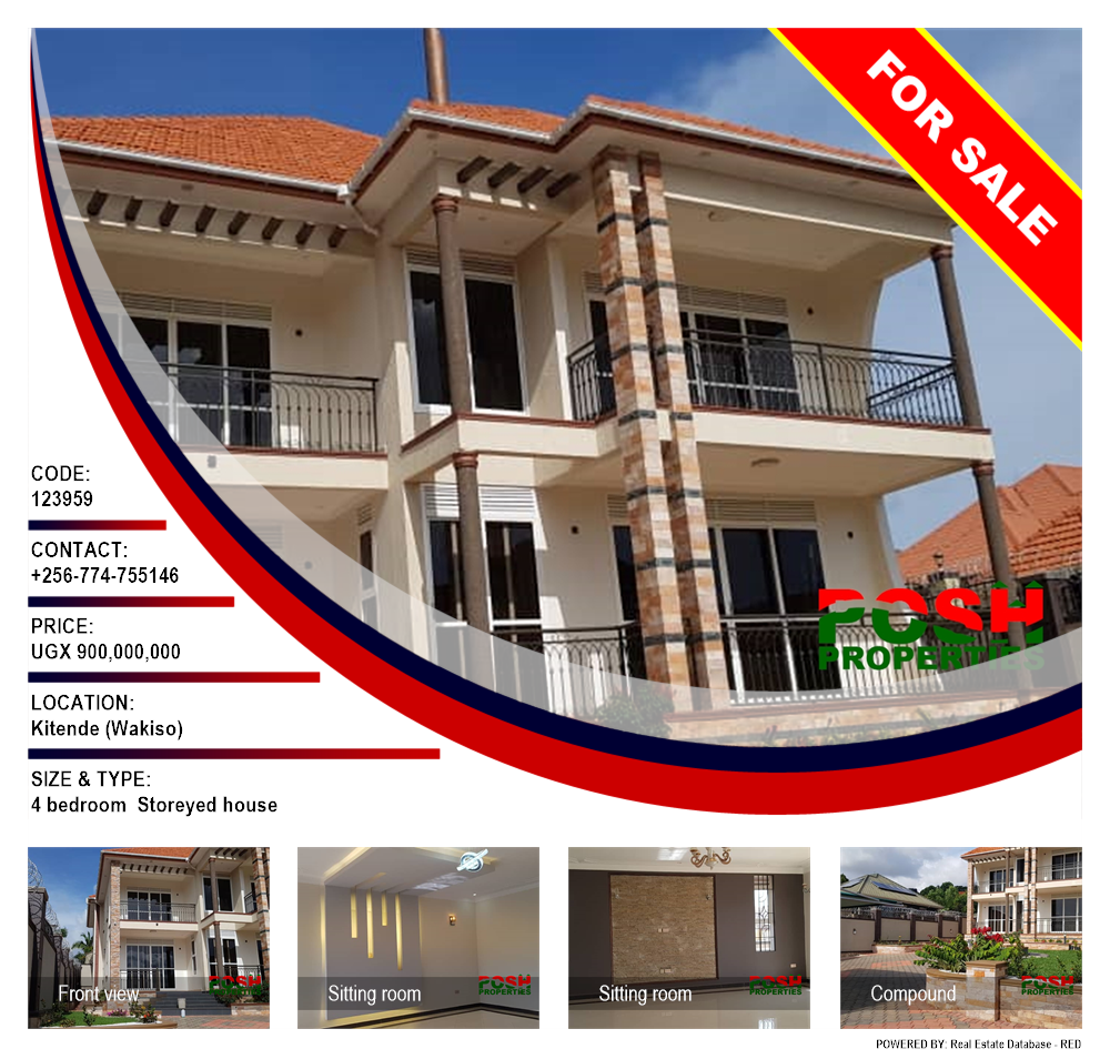 4 bedroom Storeyed house  for sale in Kitende Wakiso Uganda, code: 123959