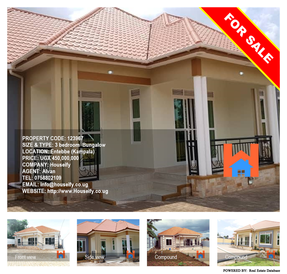 3 bedroom Bungalow  for sale in Entebbe Kampala Uganda, code: 123967