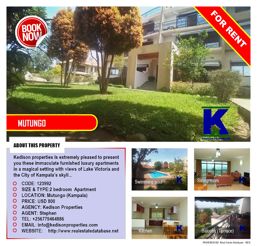 2 bedroom Apartment  for rent in Mutungo Kampala Uganda, code: 123992