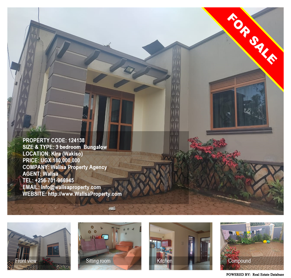 3 bedroom Bungalow  for sale in Kira Wakiso Uganda, code: 124138