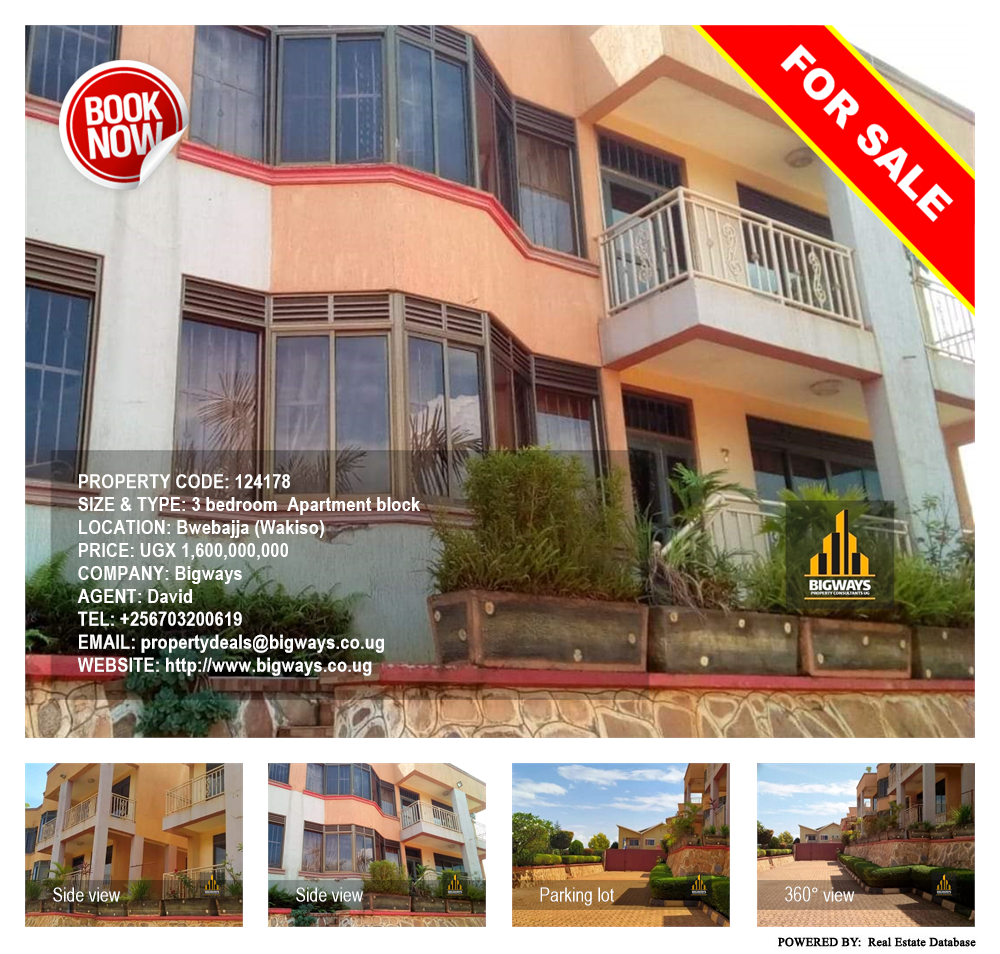 3 bedroom Apartment block  for sale in Bwebajja Wakiso Uganda, code: 124178