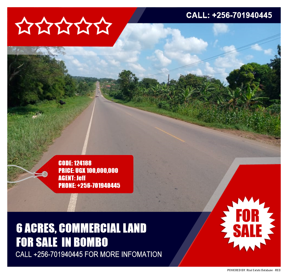 Commercial Land  for sale in Bombo Luweero Uganda, code: 124188