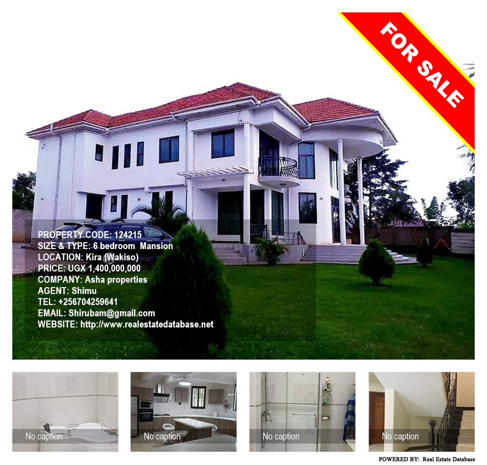 6 bedroom Mansion  for sale in Kira Wakiso Uganda, code: 124215