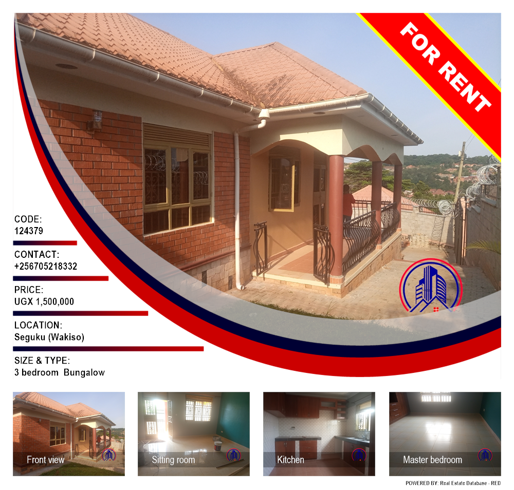 3 bedroom Bungalow  for rent in Seguku Wakiso Uganda, code: 124379