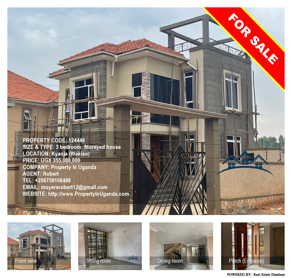 3 bedroom Storeyed house  for sale in Kyanja Wakiso Uganda, code: 124446