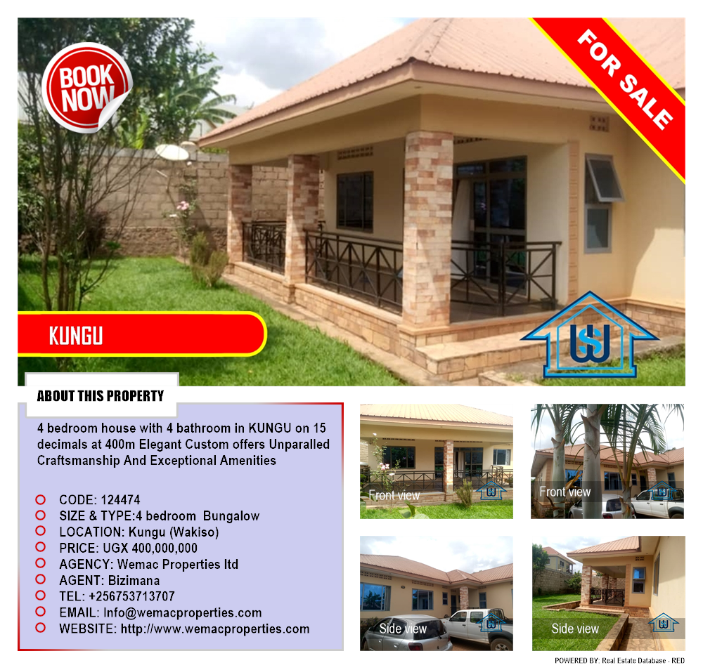 4 bedroom Bungalow  for sale in Kungu Wakiso Uganda, code: 124474