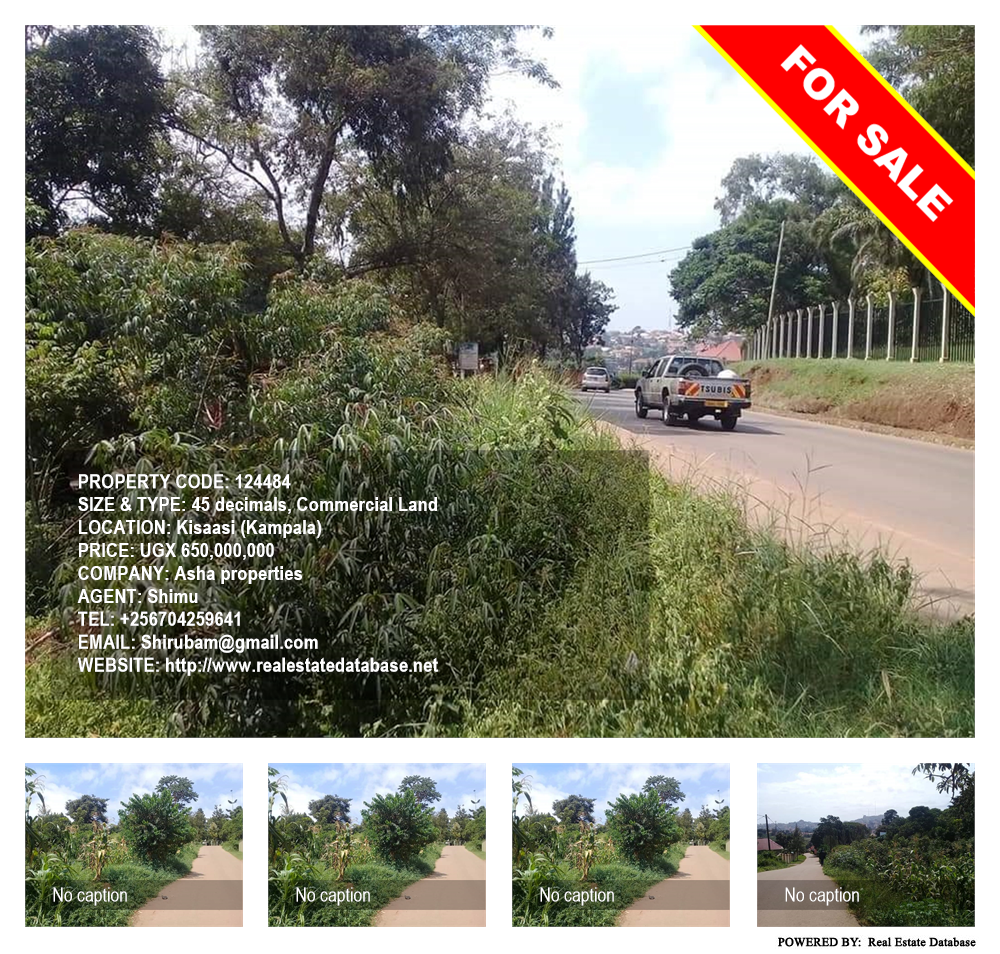 Commercial Land  for sale in Kisaasi Kampala Uganda, code: 124484
