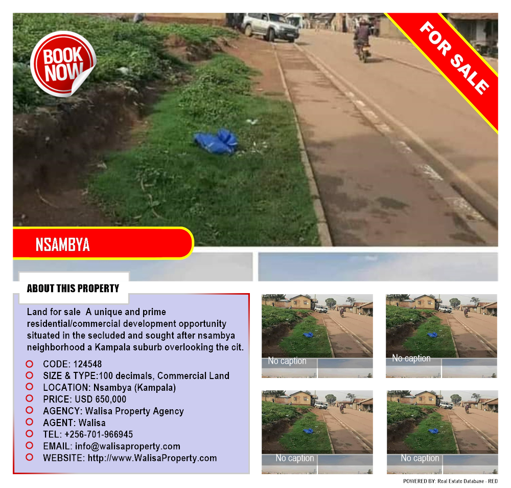 Commercial Land  for sale in Nsambya Kampala Uganda, code: 124548