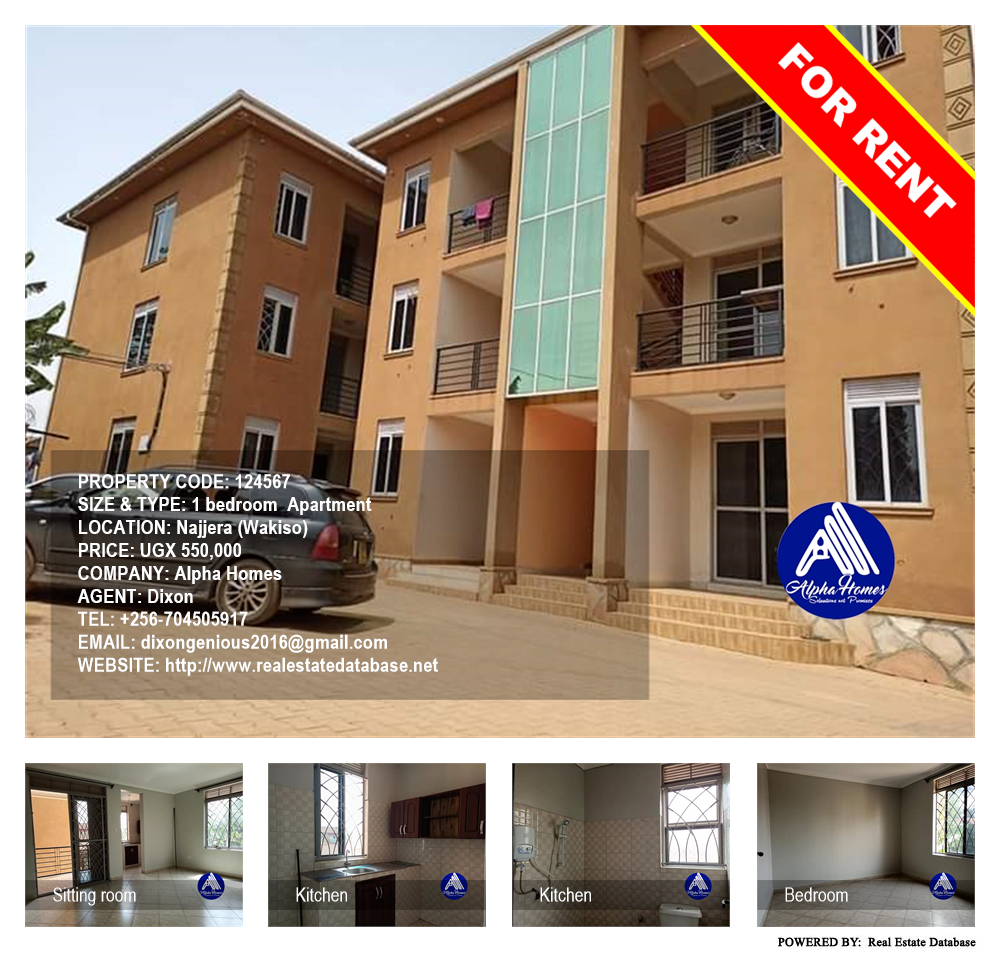 1 bedroom Apartment  for rent in Najjera Wakiso Uganda, code: 124567