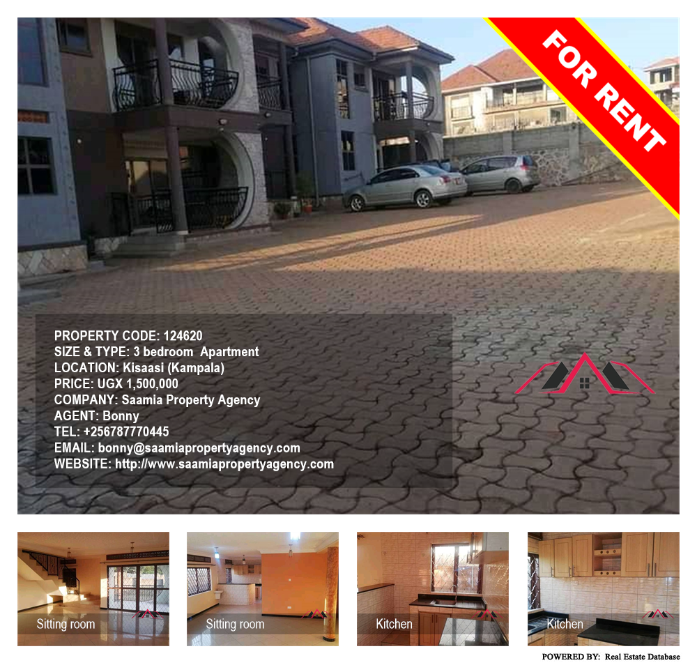 3 bedroom Apartment  for rent in Kisaasi Kampala Uganda, code: 124620