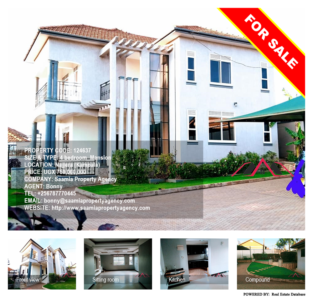 4 bedroom Mansion  for sale in Najjera Kampala Uganda, code: 124637