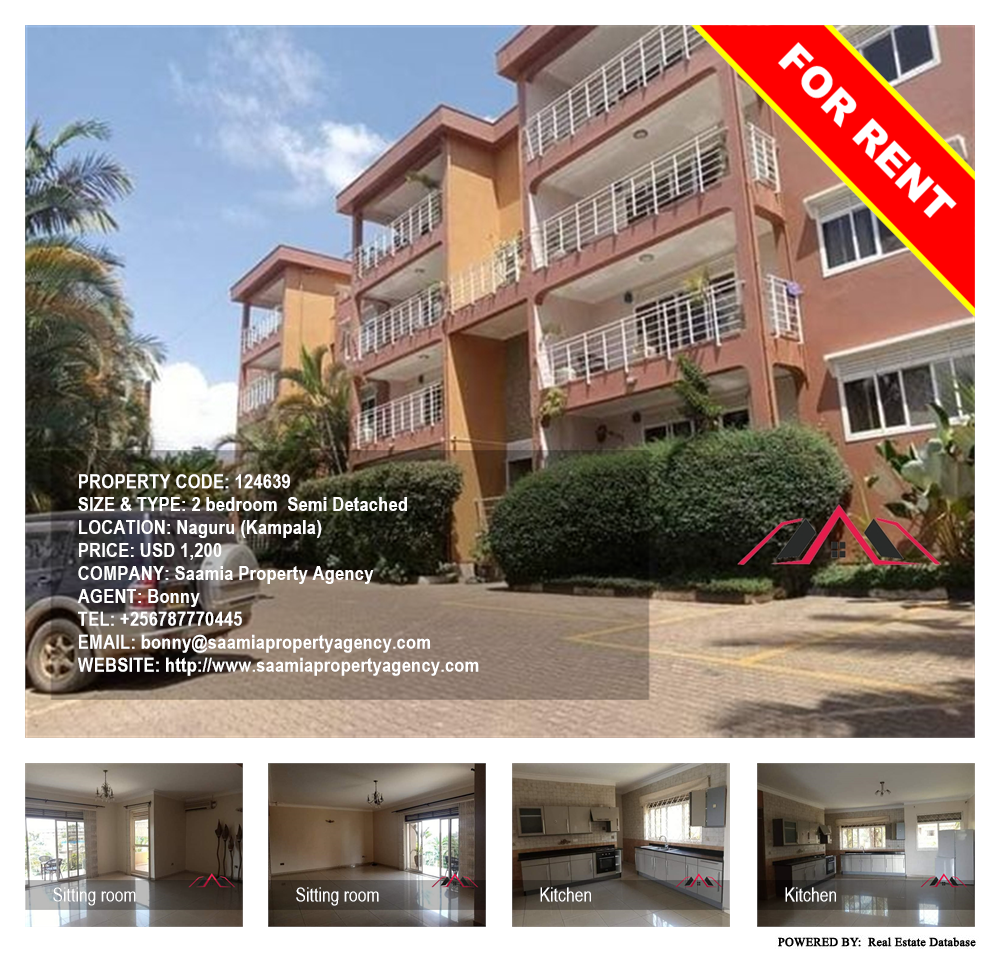 2 bedroom Semi Detached  for rent in Naguru Kampala Uganda, code: 124639