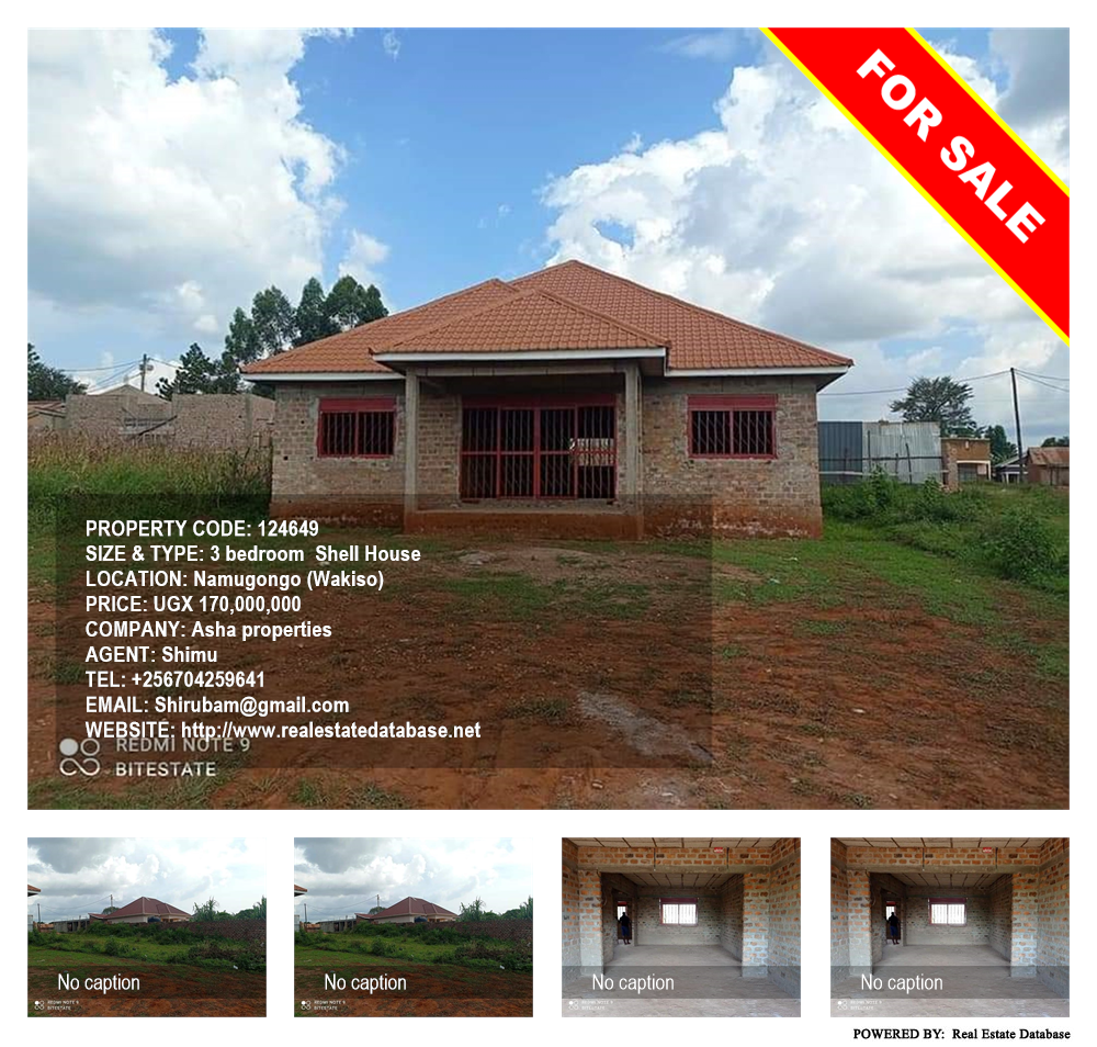 3 bedroom Shell House  for sale in Namugongo Wakiso Uganda, code: 124649