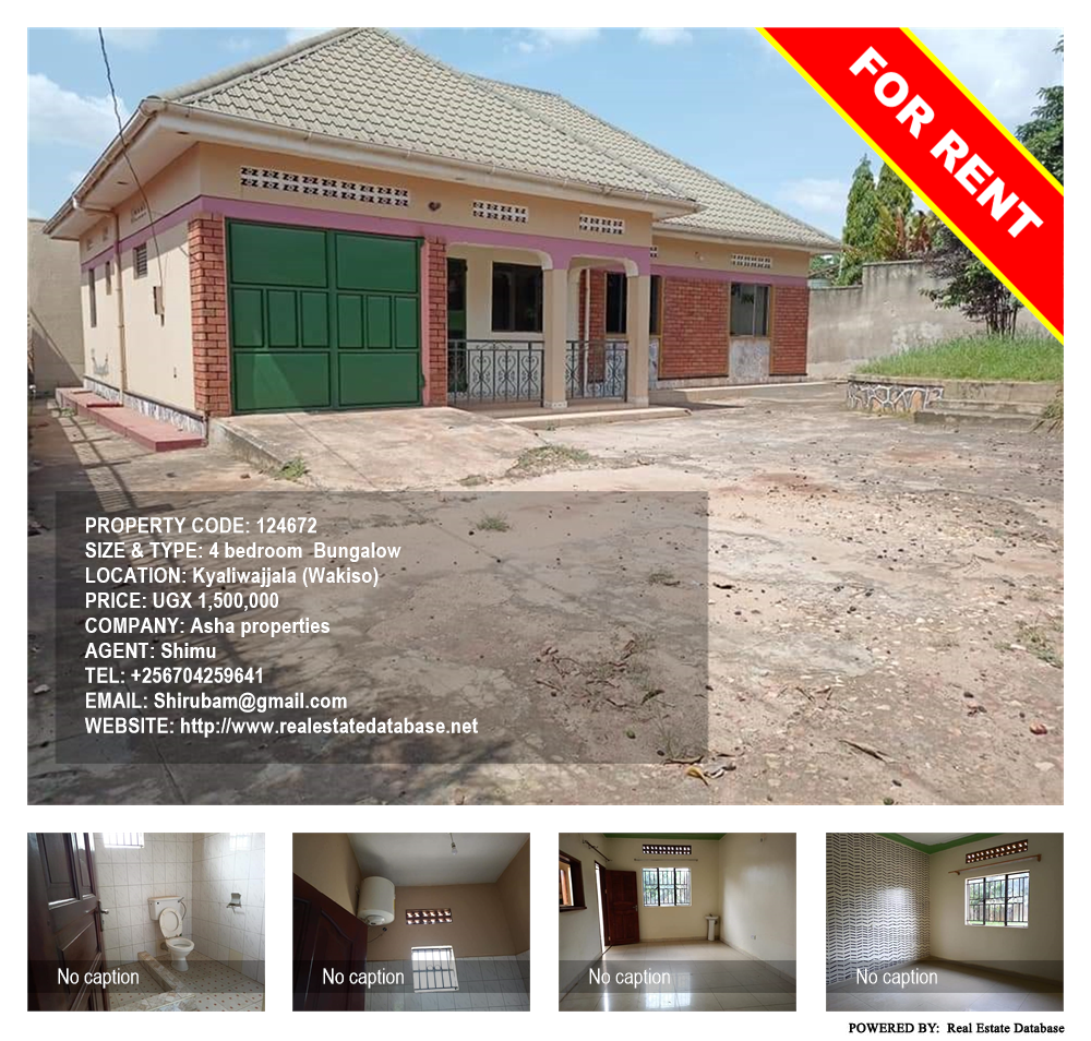 4 bedroom Bungalow  for rent in Kyaliwajjala Wakiso Uganda, code: 124672