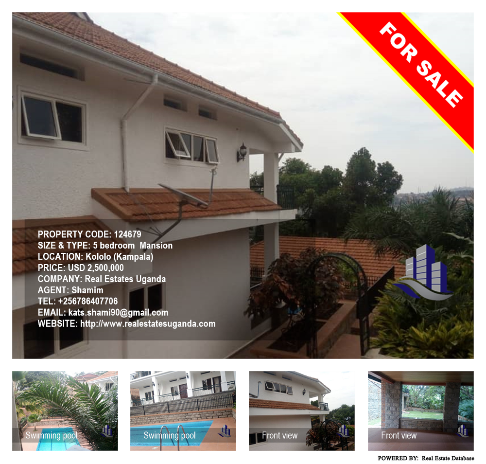 5 bedroom Mansion  for sale in Kololo Kampala Uganda, code: 124679