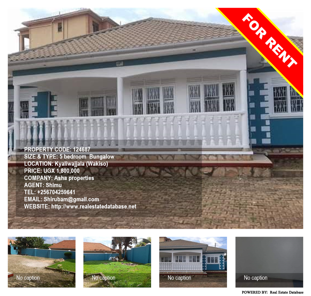 5 bedroom Bungalow  for rent in Kyaliwajjala Wakiso Uganda, code: 124687