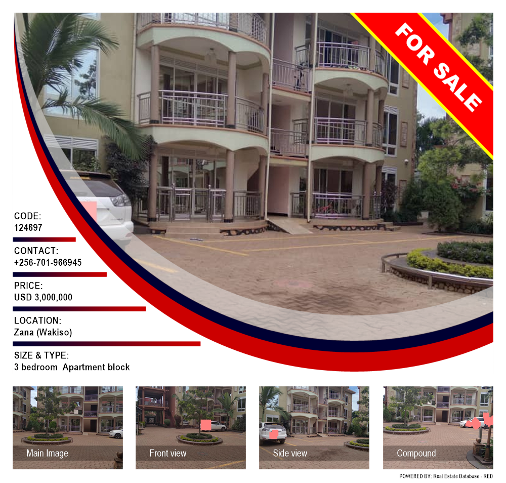 3 bedroom Apartment block  for sale in Zana Wakiso Uganda, code: 124697