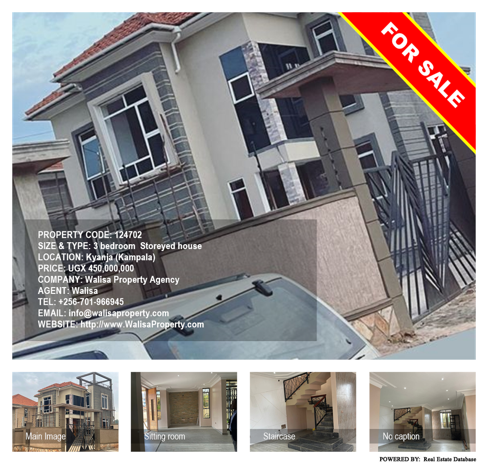 3 bedroom Storeyed house  for sale in Kyanja Kampala Uganda, code: 124702