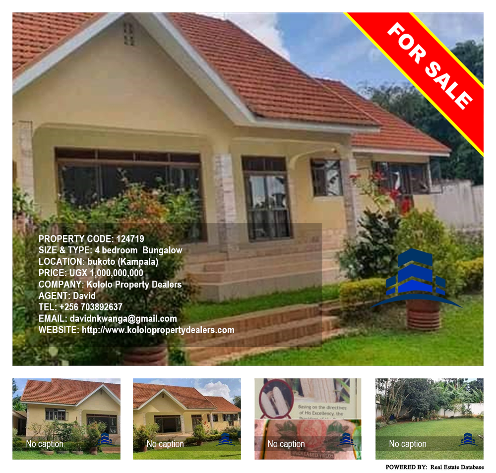 4 bedroom Bungalow  for sale in Bukoto Kampala Uganda, code: 124719
