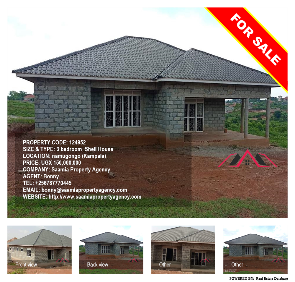 3 bedroom Shell House  for sale in Namugongo Kampala Uganda, code: 124952