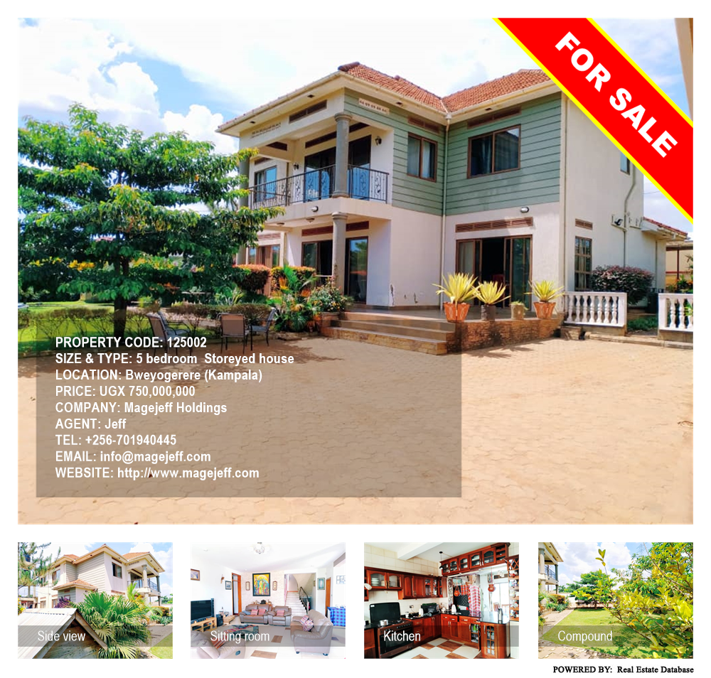 5 bedroom Storeyed house  for sale in Bweyogerere Kampala Uganda, code: 125002