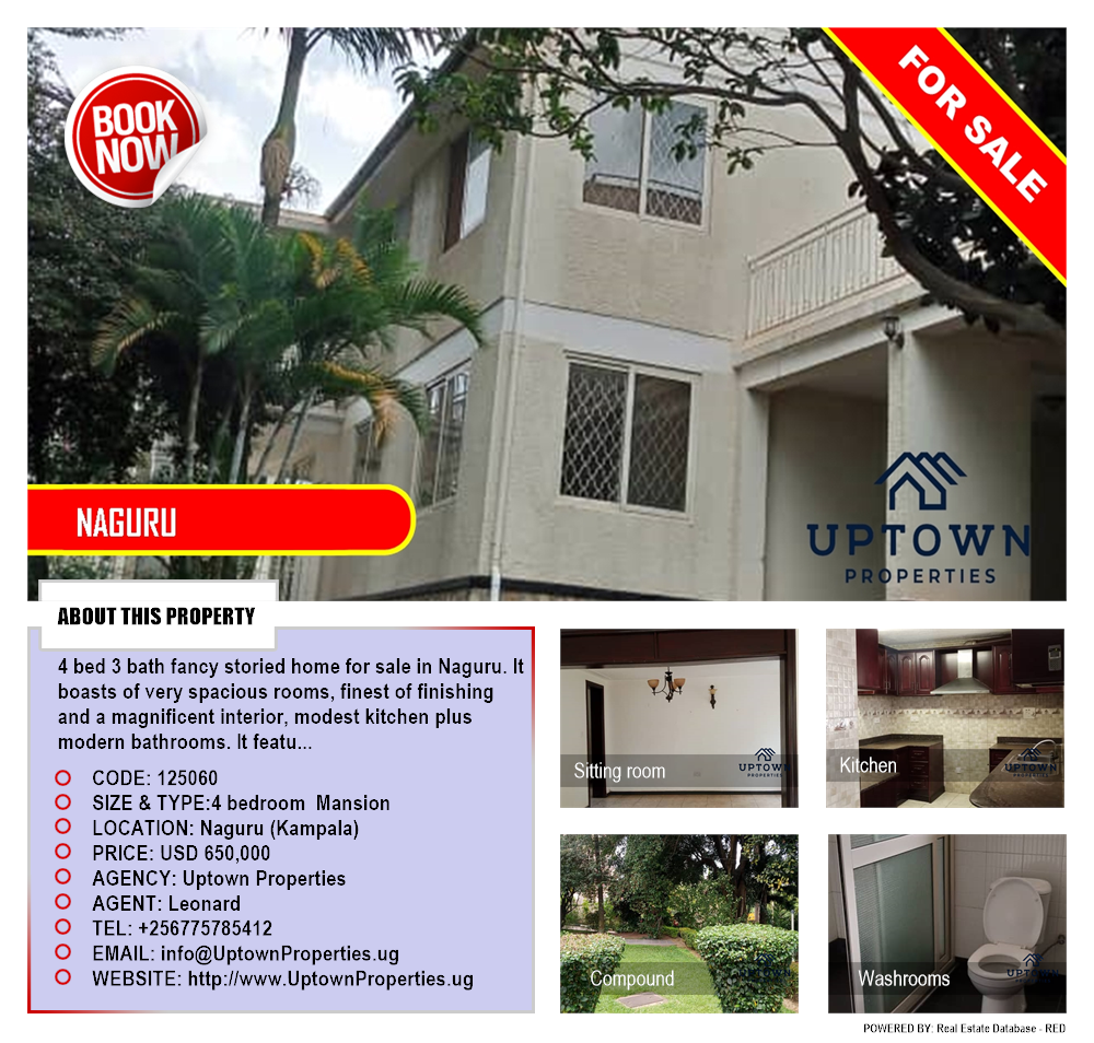 4 bedroom Mansion  for sale in Naguru Kampala Uganda, code: 125060
