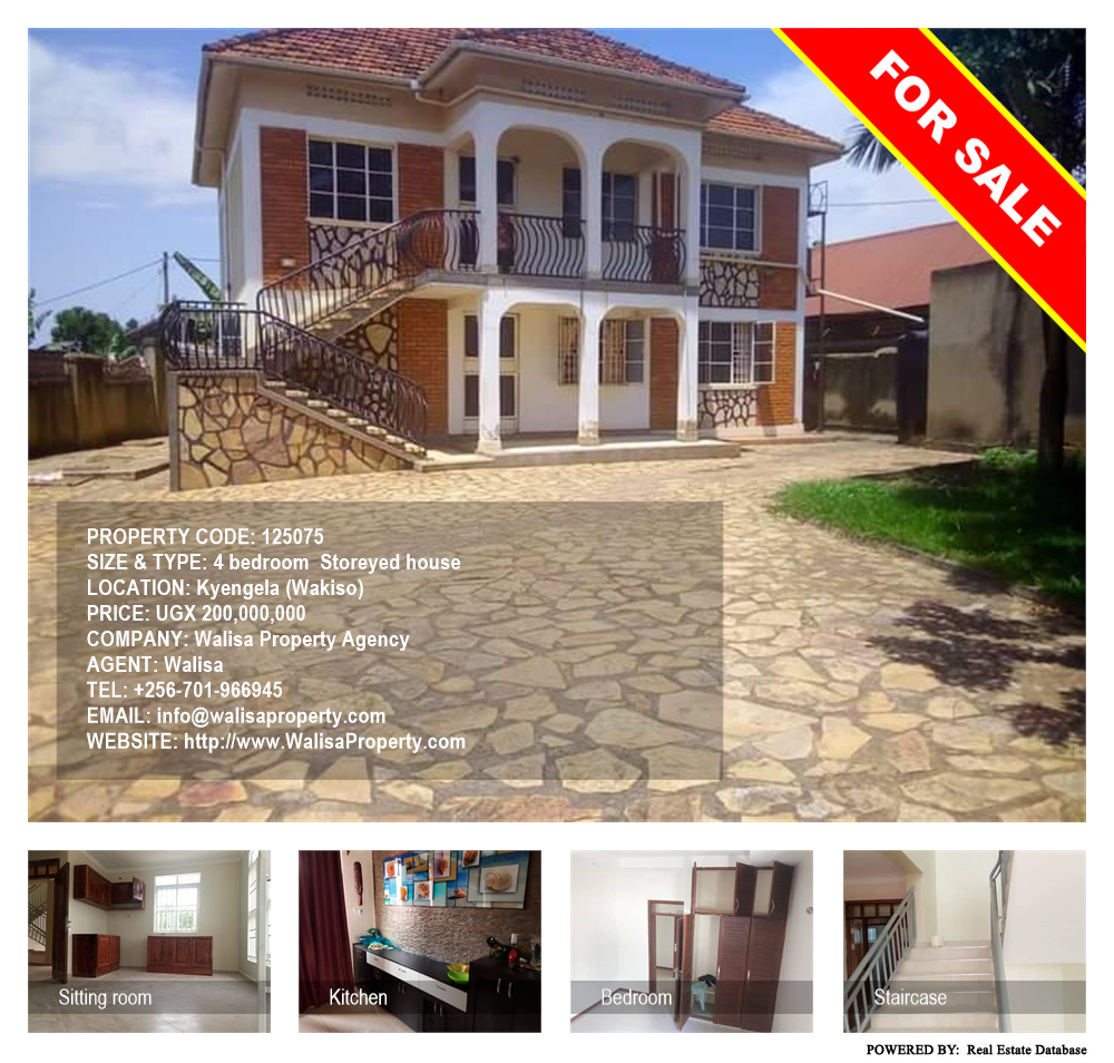 4 bedroom Storeyed house  for sale in Kyengela Wakiso Uganda, code: 125075