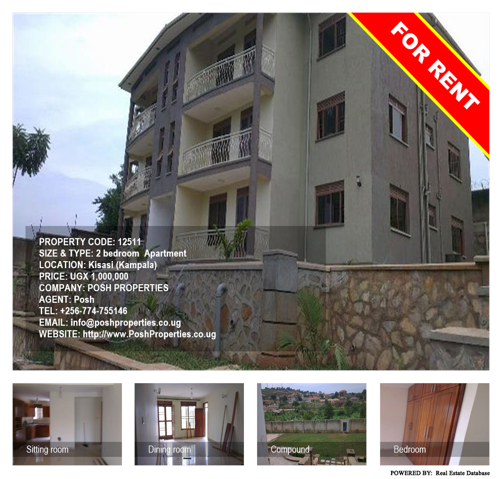 2 bedroom Apartment  for rent in Kisaasi Kampala Uganda, code: 12511