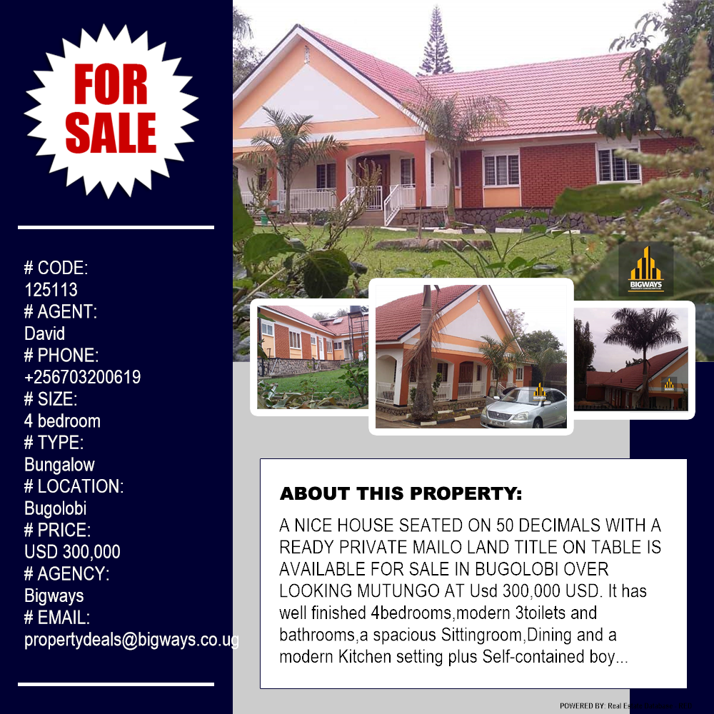 4 bedroom Bungalow  for sale in Bugoloobi Kampala Uganda, code: 125113