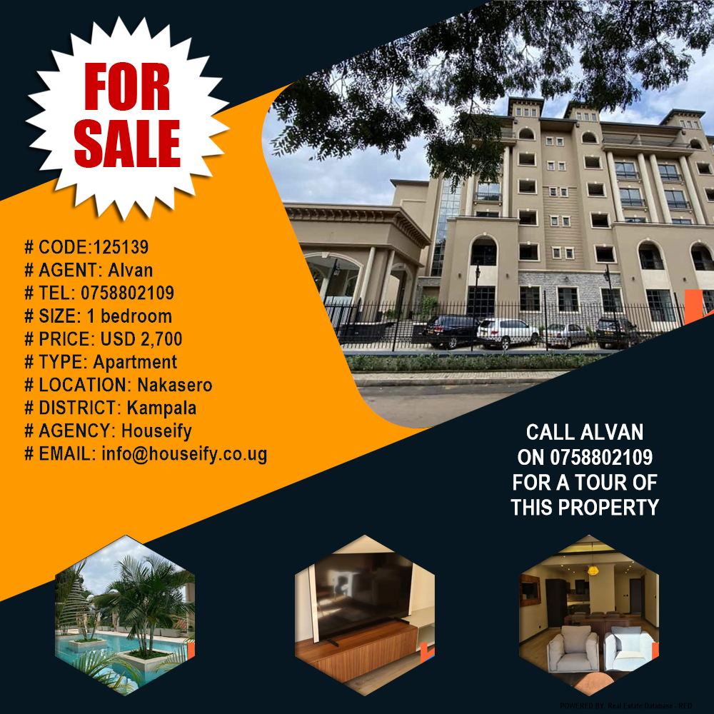 1 bedroom Apartment  for rent in Nakasero Kampala Uganda, code: 125139