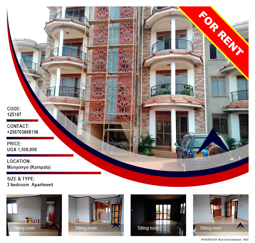 3 bedroom Apartment  for rent in Munyonyo Kampala Uganda, code: 125167