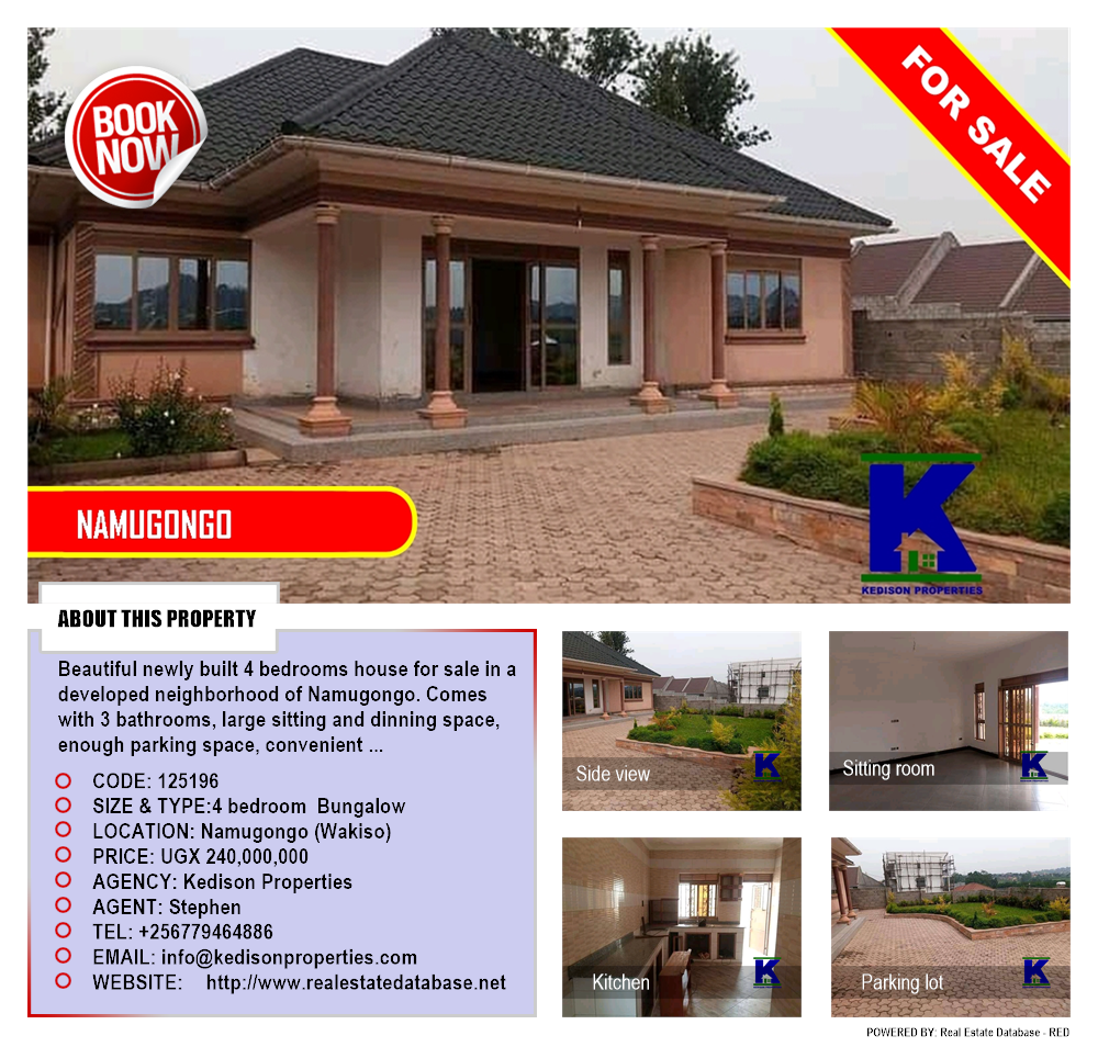 4 bedroom Bungalow  for sale in Namugongo Wakiso Uganda, code: 125196